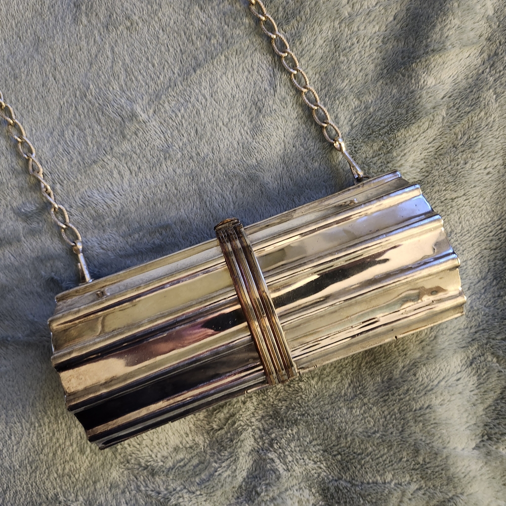 Elegant Silver and Gold Clutch Bag